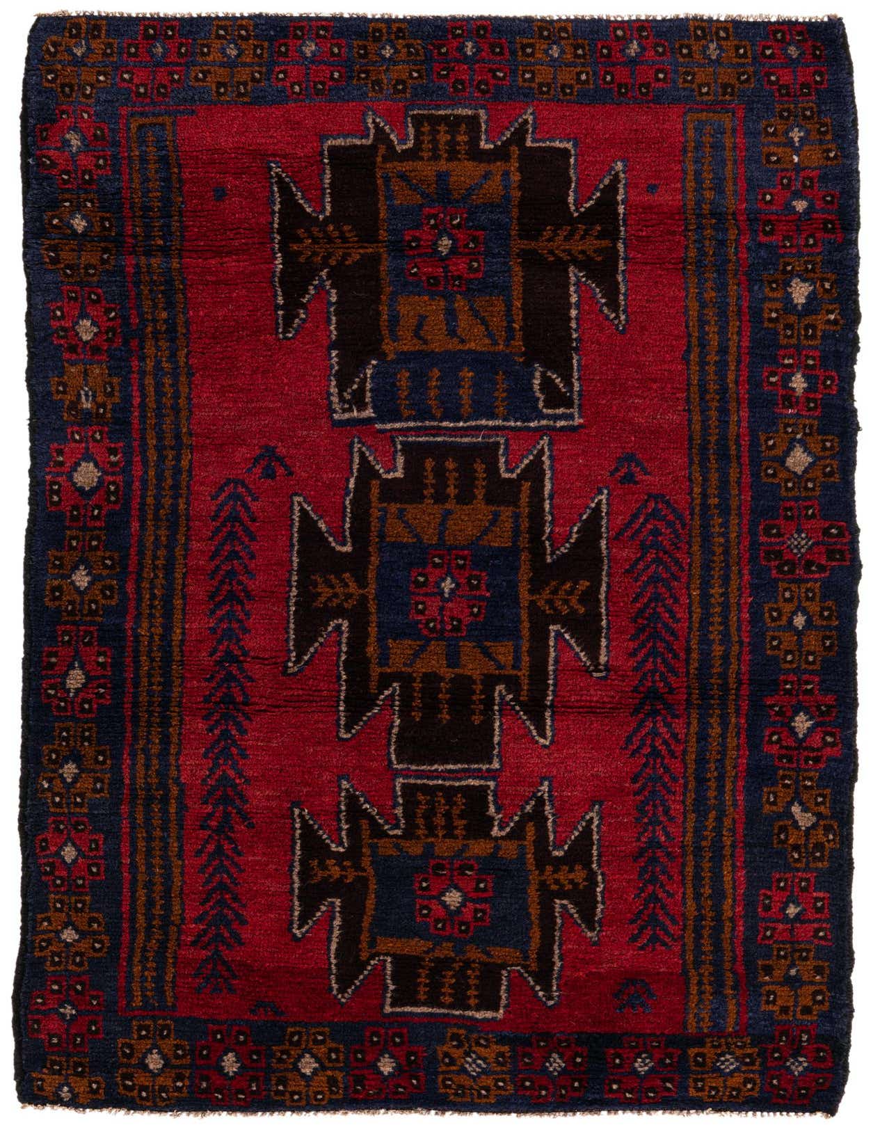 Primary image  3' x 4' 9  Hand Knotted Balouch Persian Wool Rug