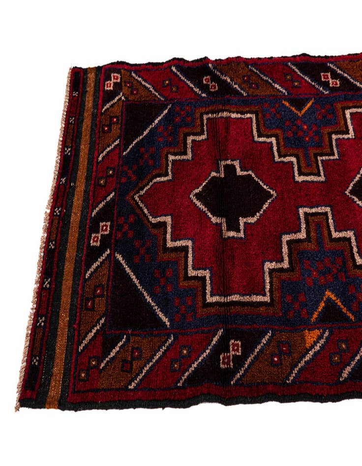 Detail image of  2' 10 x 4' 8  Hand Knotted Balouch Persian Wool Rug