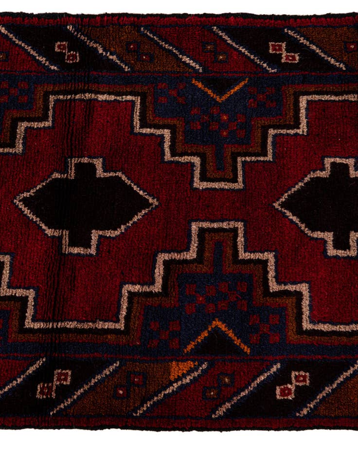 Detail image of  2' 10 x 4' 8  Hand Knotted Balouch Persian Wool Rug