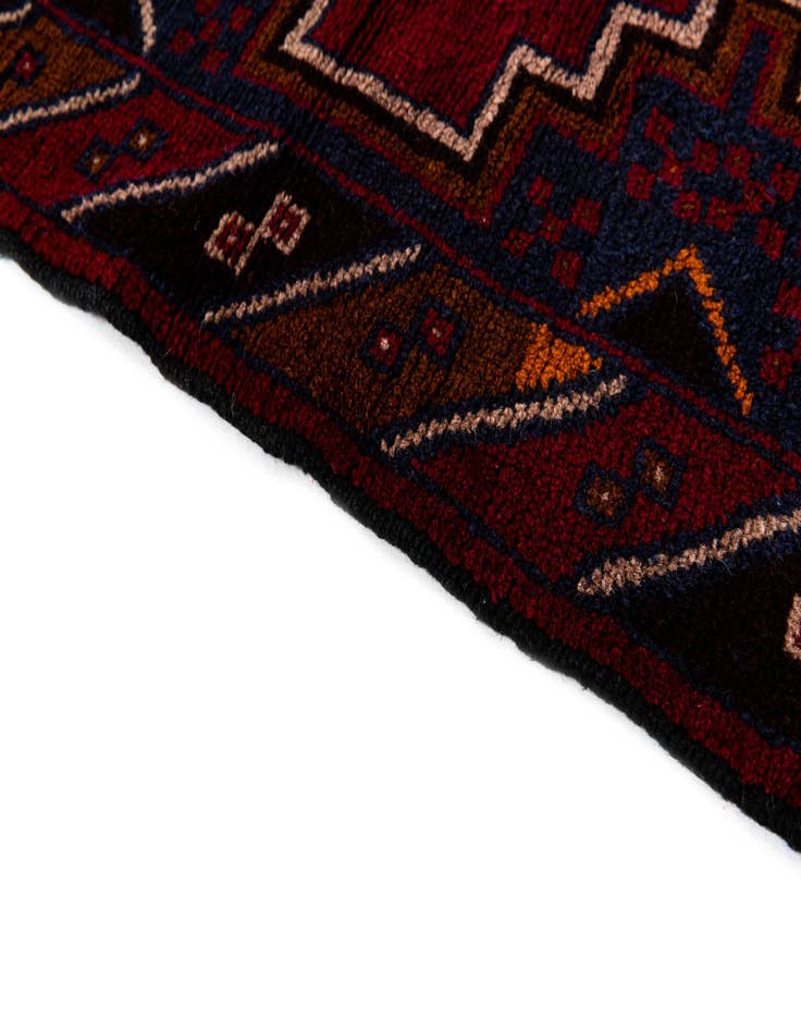 Detail image of  2' 10 x 4' 8  Hand Knotted Balouch Persian Wool Rug