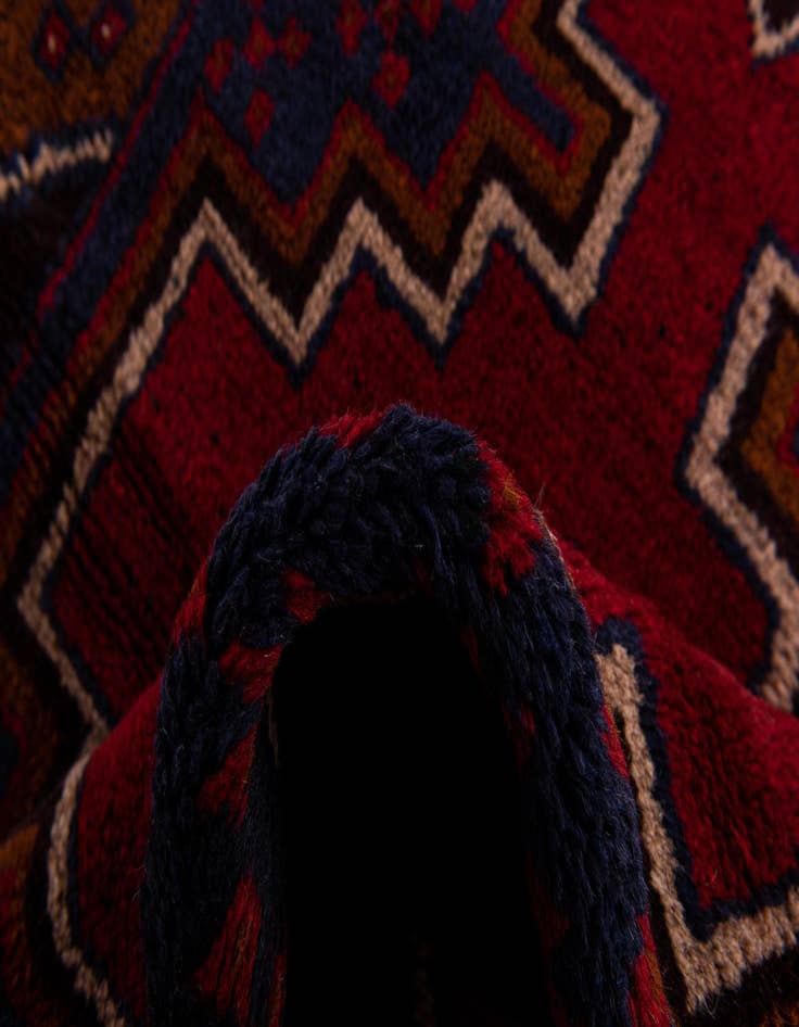 Detail image of  2' 10 x 4' 8  Hand Knotted Balouch Persian Wool Rug
