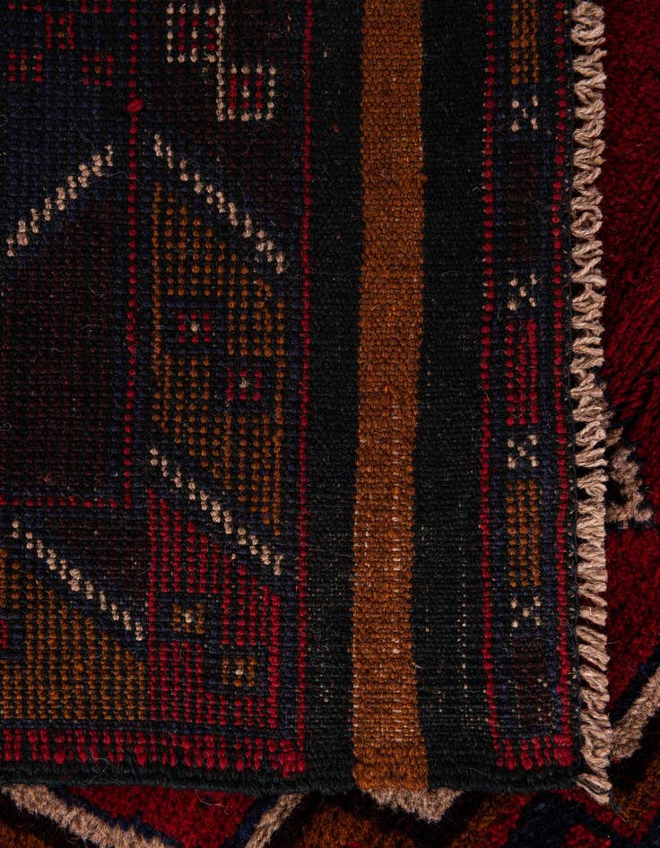 Detail image of  2' 10 x 4' 8  Hand Knotted Balouch Persian Wool Rug