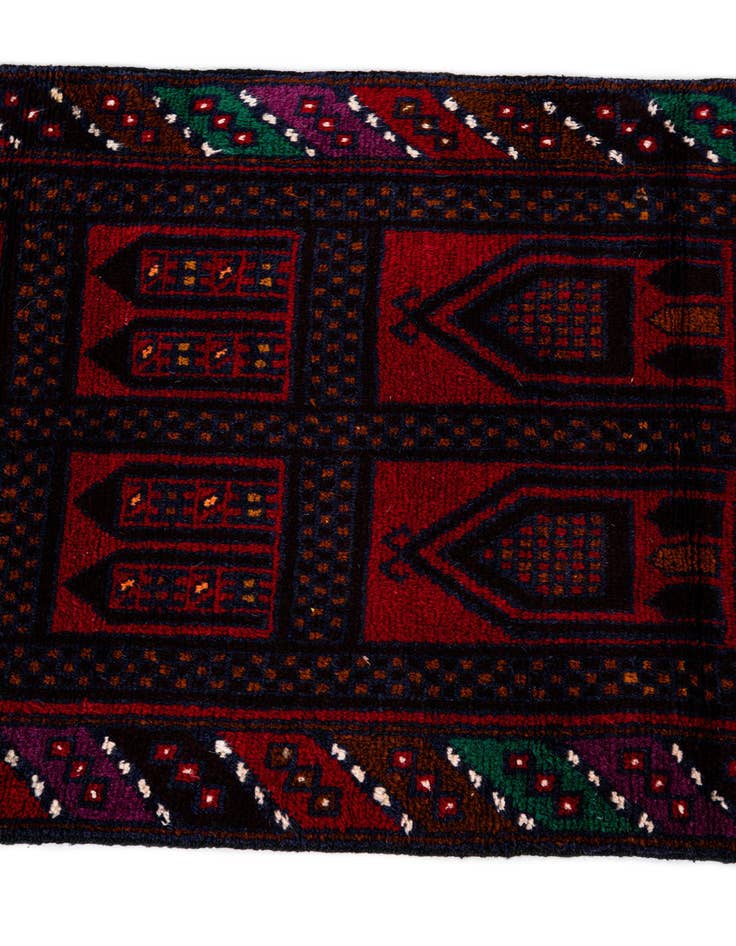 Detail image of  2' 11 x 4' 8  Hand Knotted Balouch Persian Wool Rug