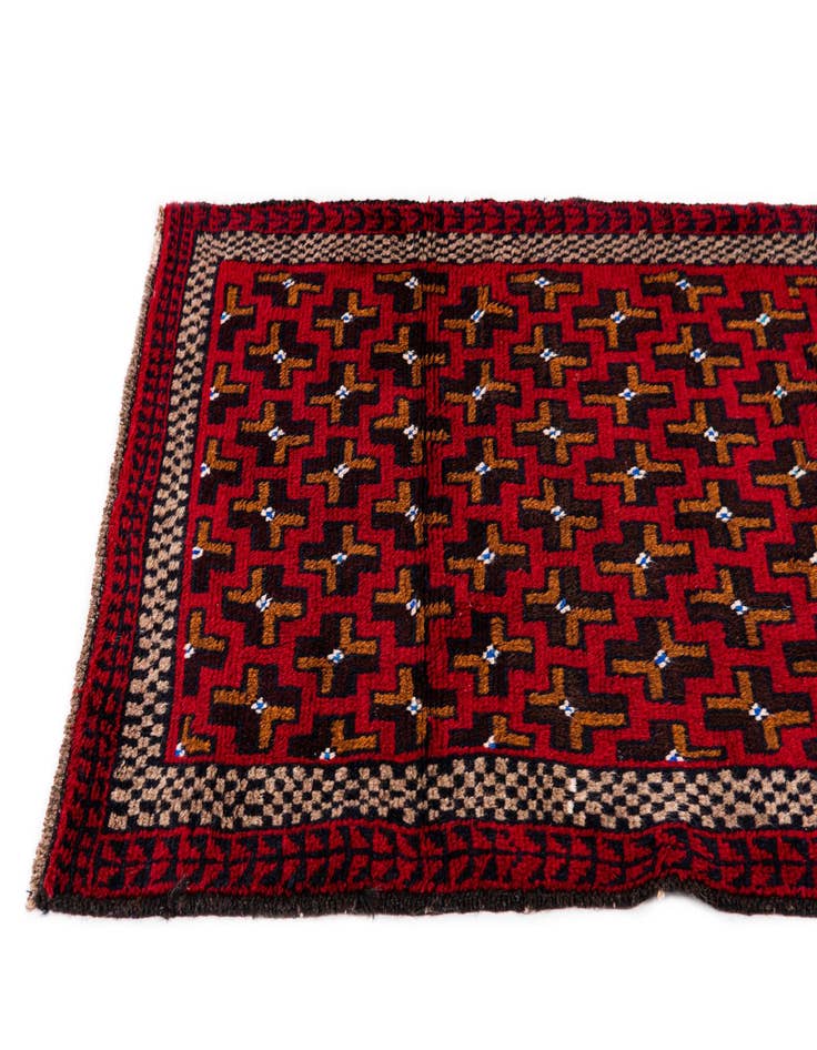 Detail image of  2' 10 x 4' 7  Hand Knotted Balouch Persian Wool Rug