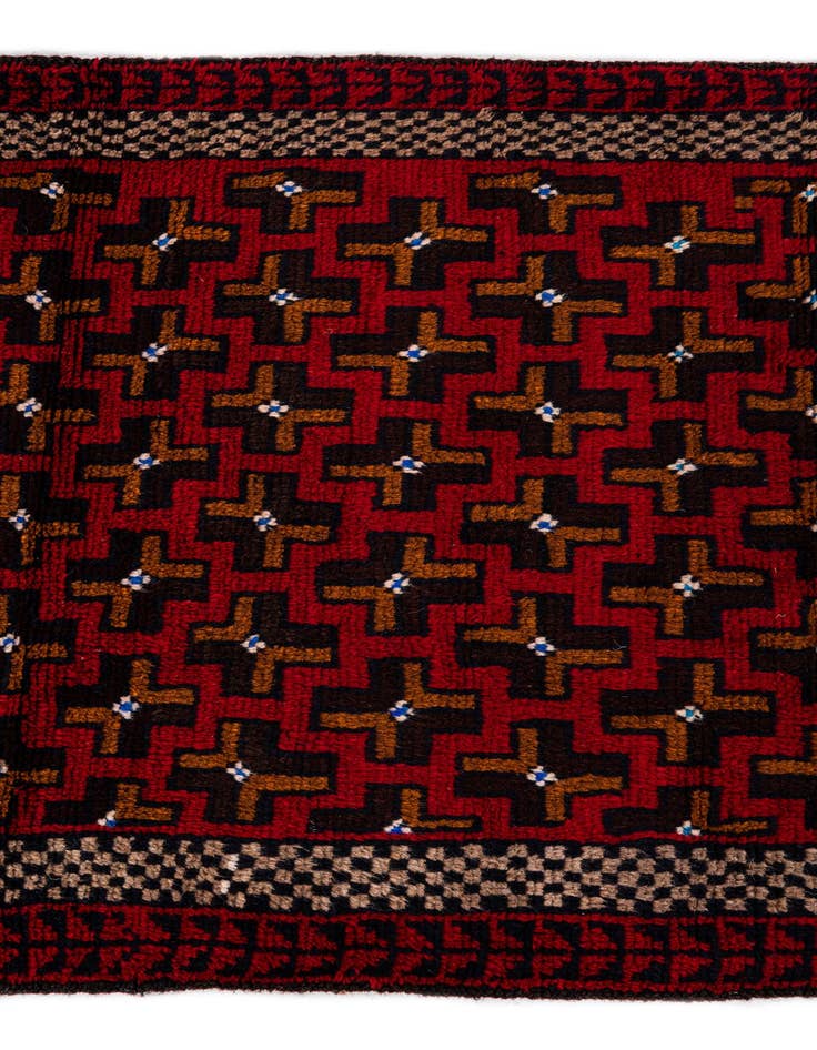 Detail image of  2' 10 x 4' 7  Hand Knotted Balouch Persian Wool Rug