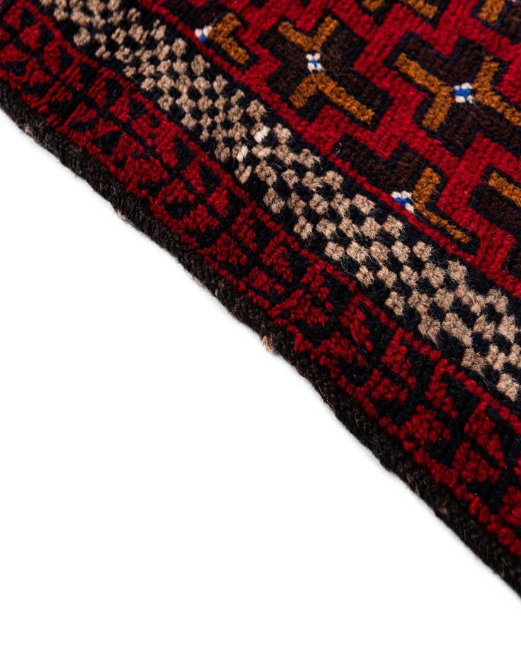 Detail image of  2' 10 x 4' 7  Hand Knotted Balouch Persian Wool Rug