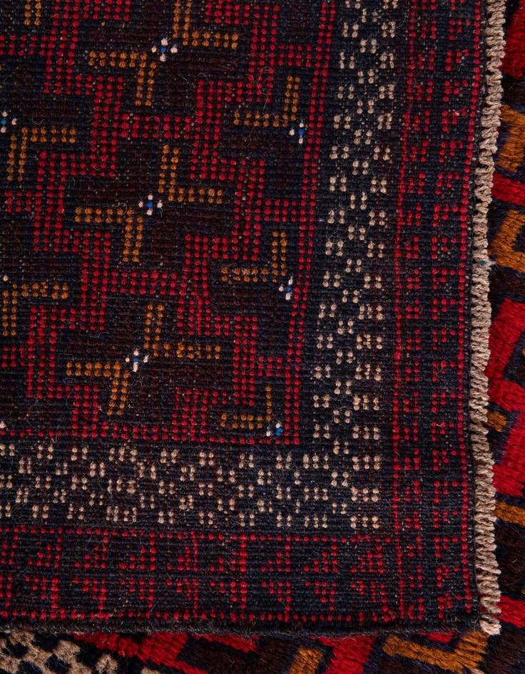 Detail image of  2' 10 x 4' 7  Hand Knotted Balouch Persian Wool Rug