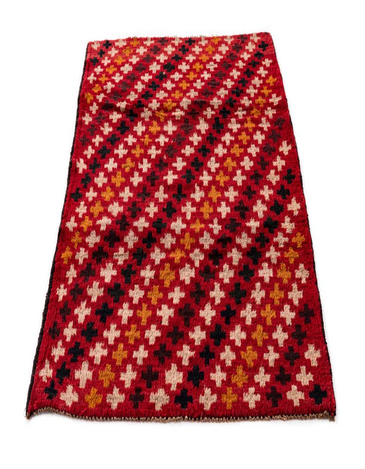 Detail image of  2' 10 x 4' 8  Hand Knotted Balouch Persian Wool Rug