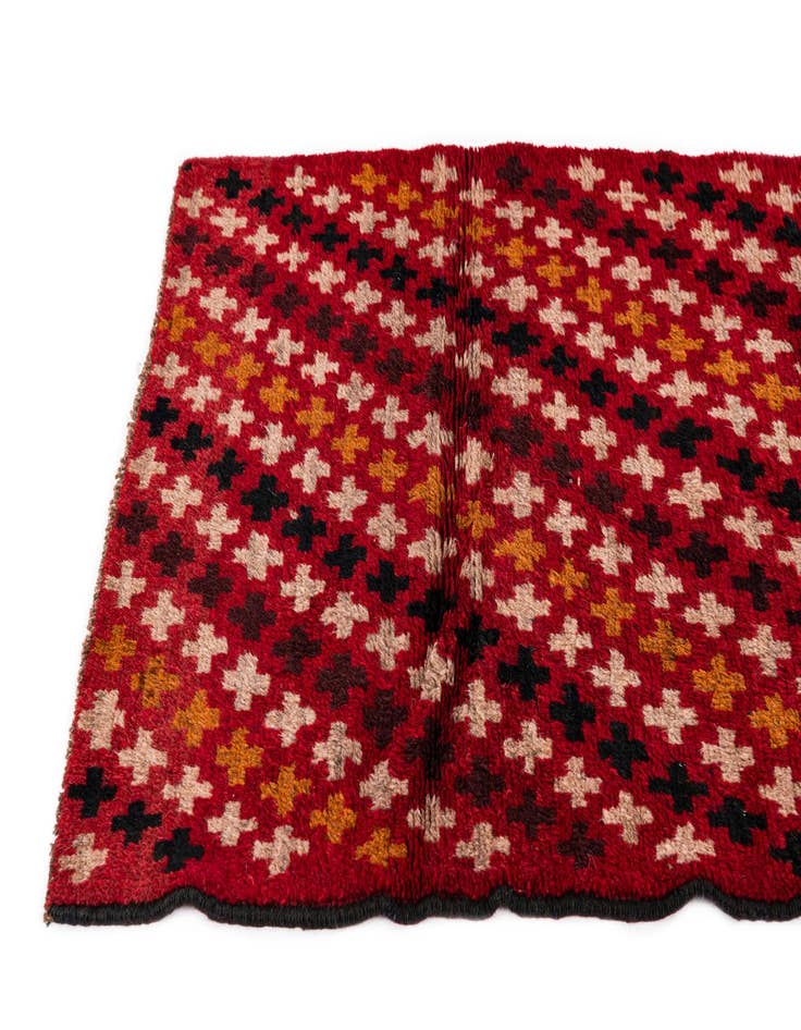 Detail image of  2' 10 x 4' 8  Hand Knotted Balouch Persian Wool Rug