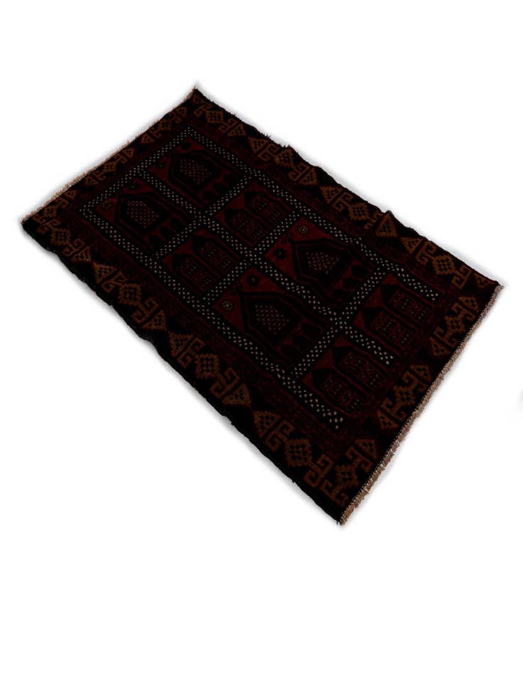 Detail image of  2' 9 x 4' 7  Hand Knotted Balouch Persian Wool Rug