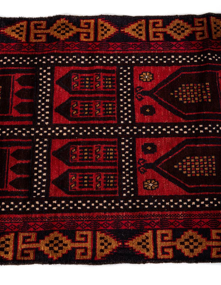 Detail image of  2' 9 x 4' 7  Hand Knotted Balouch Persian Wool Rug