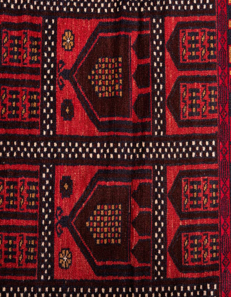 Detail image of  2' 9 x 4' 7  Hand Knotted Balouch Persian Wool Rug