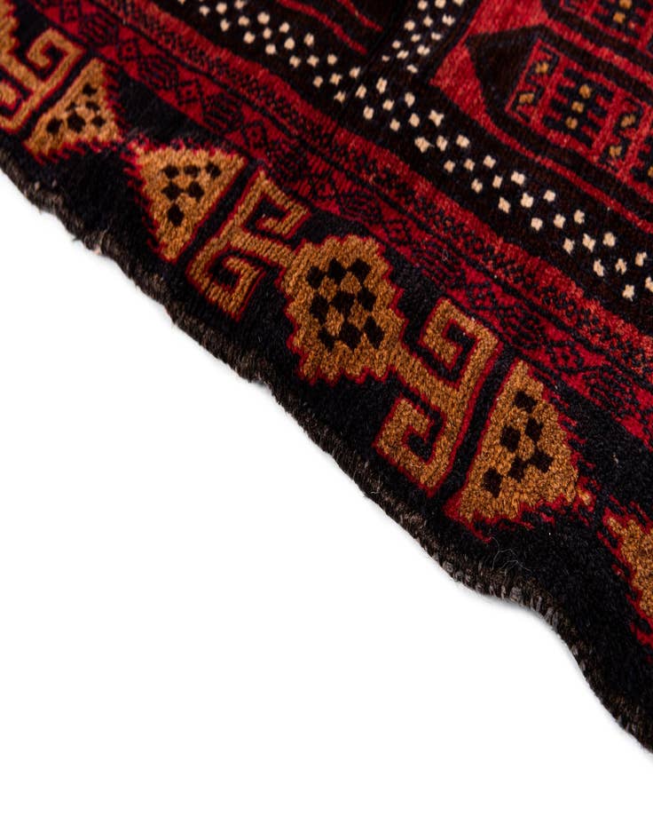 Detail image of  2' 9 x 4' 7  Hand Knotted Balouch Persian Wool Rug