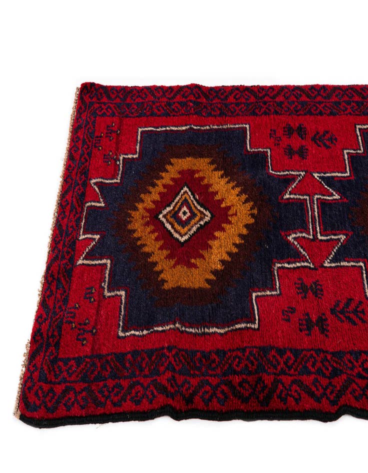 Detail image of  2' 10 x 4' 10  Hand Knotted Balouch Persian Wool Rug