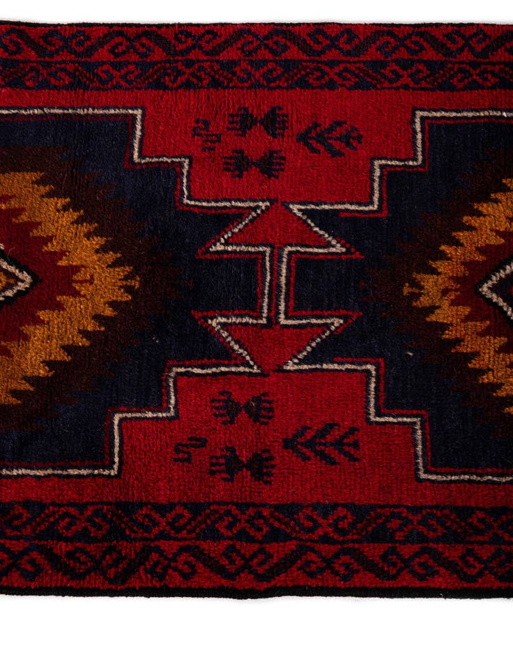 Detail image of  2' 10 x 4' 10  Hand Knotted Balouch Persian Wool Rug
