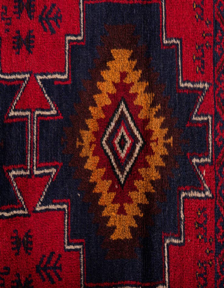 Detail image of  2' 10 x 4' 10  Hand Knotted Balouch Persian Wool Rug