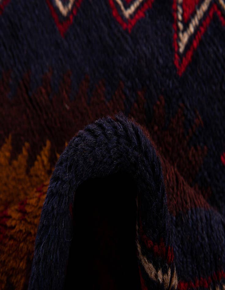 Detail image of  2' 10 x 4' 10  Hand Knotted Balouch Persian Wool Rug