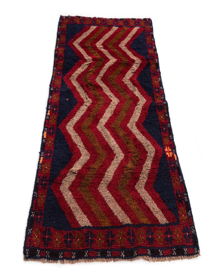 Detail image of  2' 9 x 4' 7  Hand Knotted Balouch Persian Wool Rug