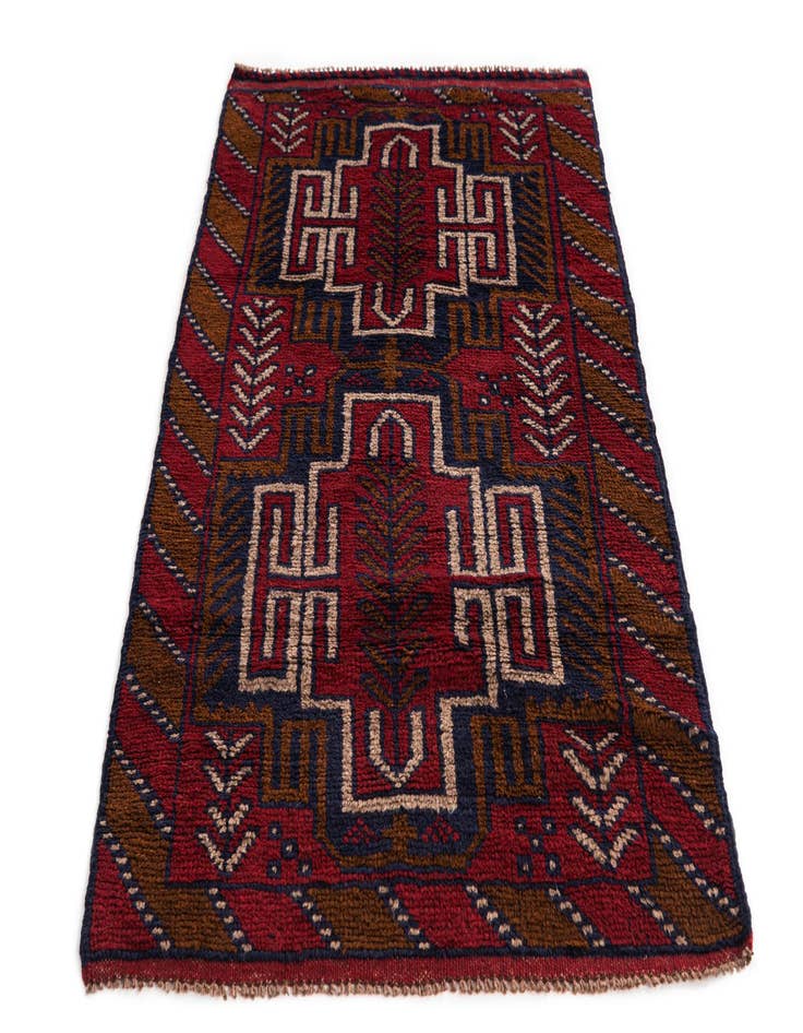 Detail image of  2' 9 x 4' 7  Hand Knotted Balouch Persian Wool Rug