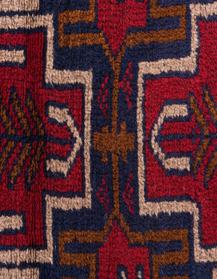 Detail image of  2' 9 x 4' 7  Hand Knotted Balouch Persian Wool Rug