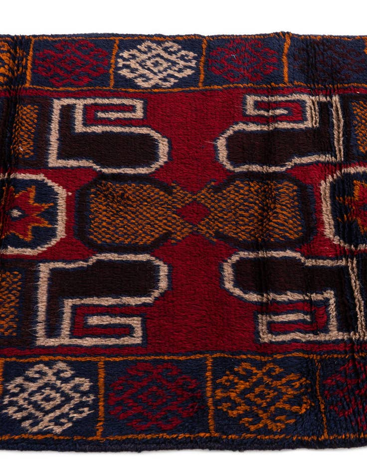 Detail image of  2' 9 x 4' 9  Hand Knotted Balouch Persian Wool Rug