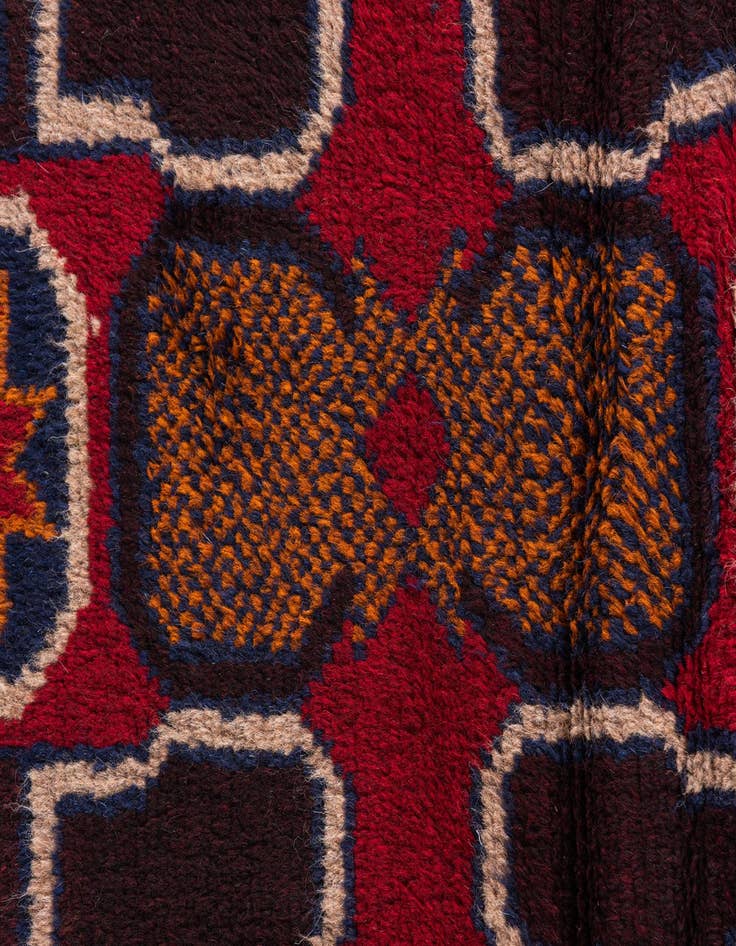 Detail image of  2' 9 x 4' 9  Hand Knotted Balouch Persian Wool Rug