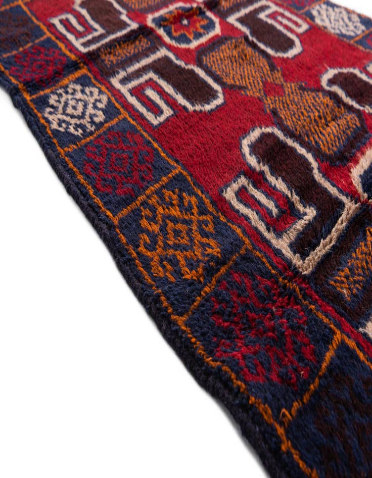 Detail image of  2' 9 x 4' 9  Hand Knotted Balouch Persian Wool Rug