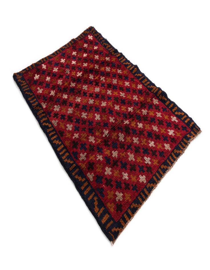 Detail image of  3' x 4' 5  Hand Knotted Balouch Persian Wool Rug