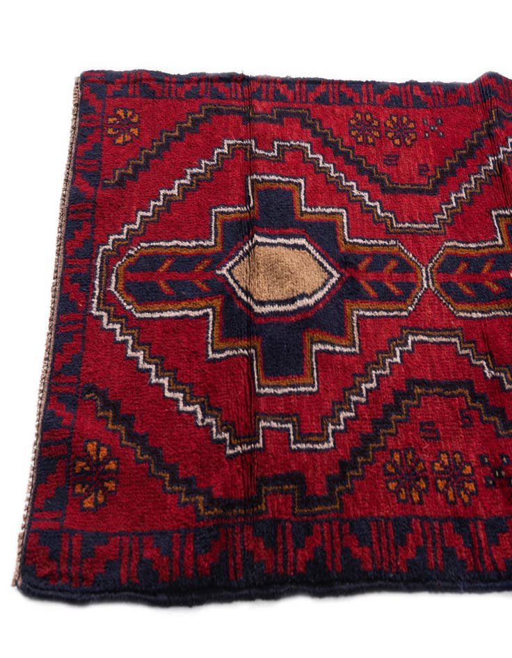 Detail image of  2' 9 x 4' 8  Hand Knotted Balouch Persian Wool Rug