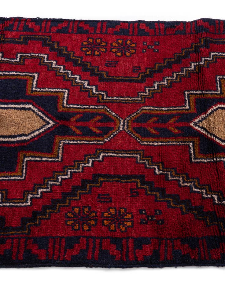 Detail image of  2' 9 x 4' 8  Hand Knotted Balouch Persian Wool Rug