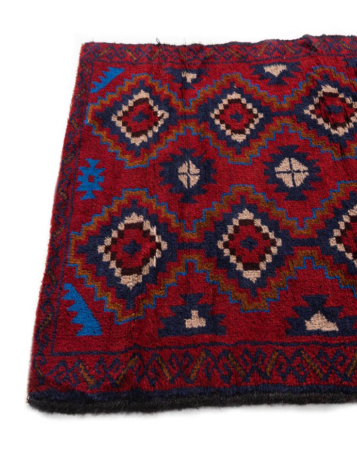 Detail image of  2' 10 x 4' 8  Hand Knotted Balouch Persian Wool Rug