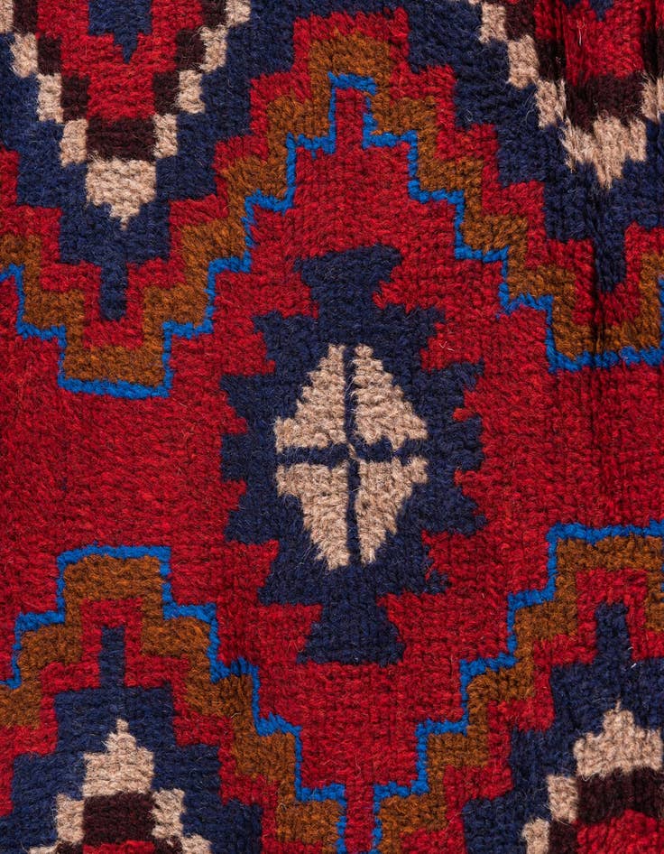 Detail image of  2' 10 x 4' 8  Hand Knotted Balouch Persian Wool Rug
