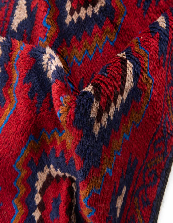 Detail image of  2' 10 x 4' 8  Hand Knotted Balouch Persian Wool Rug