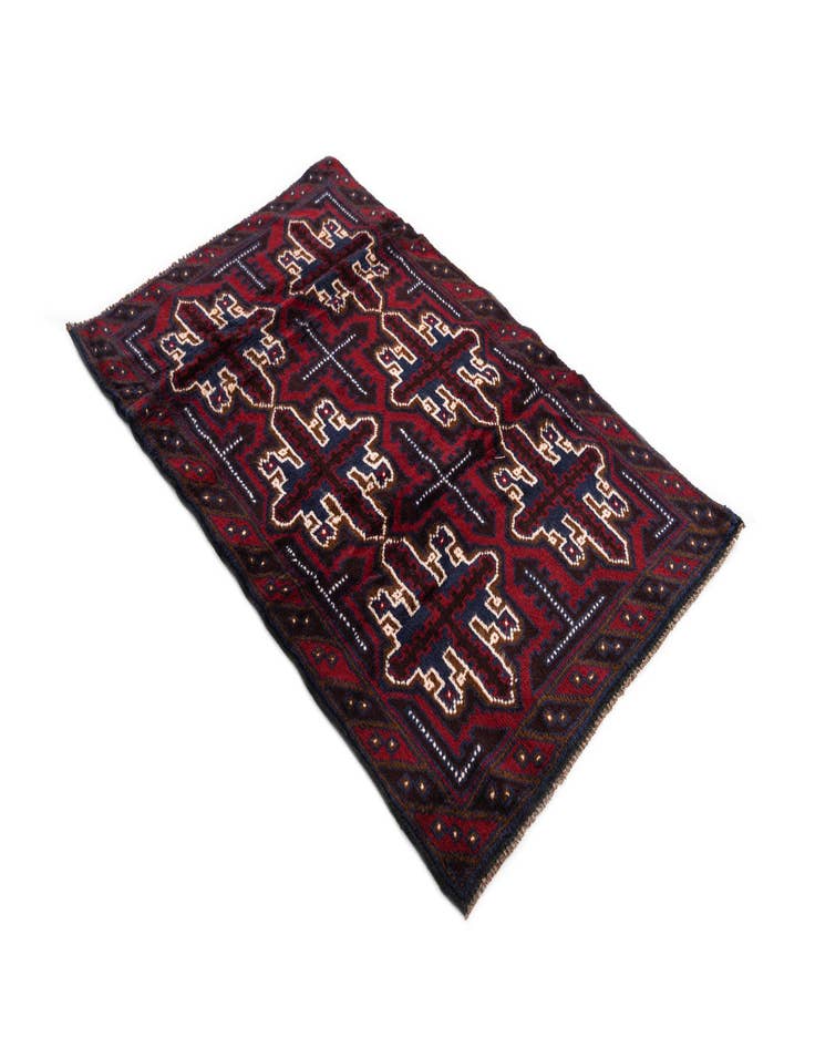 Detail image of  2' 10 x 4' 5  Hand Knotted Balouch Persian Wool Rug