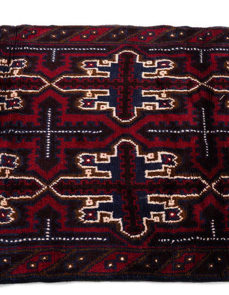 Detail image of  2' 10 x 4' 5  Hand Knotted Balouch Persian Wool Rug