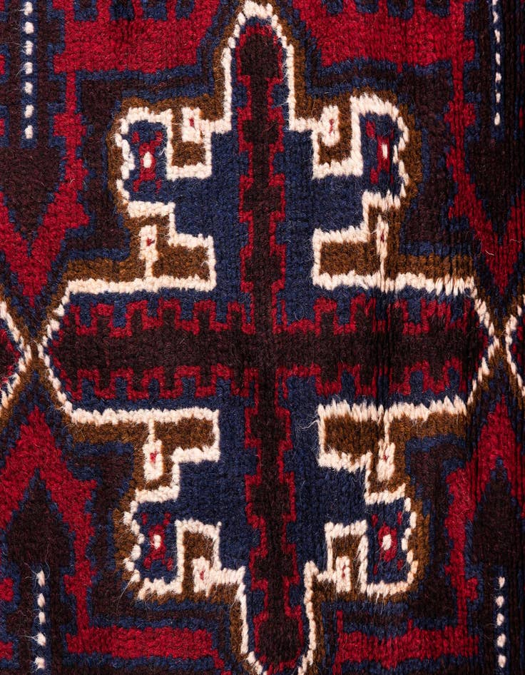 Detail image of  2' 10 x 4' 5  Hand Knotted Balouch Persian Wool Rug