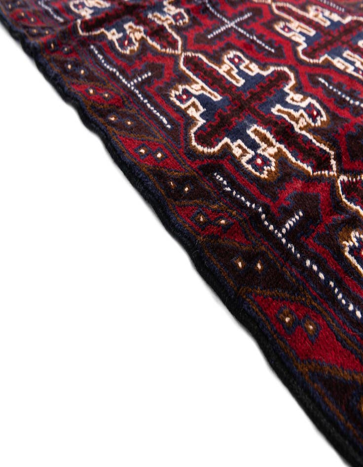 Detail image of  2' 10 x 4' 5  Hand Knotted Balouch Persian Wool Rug