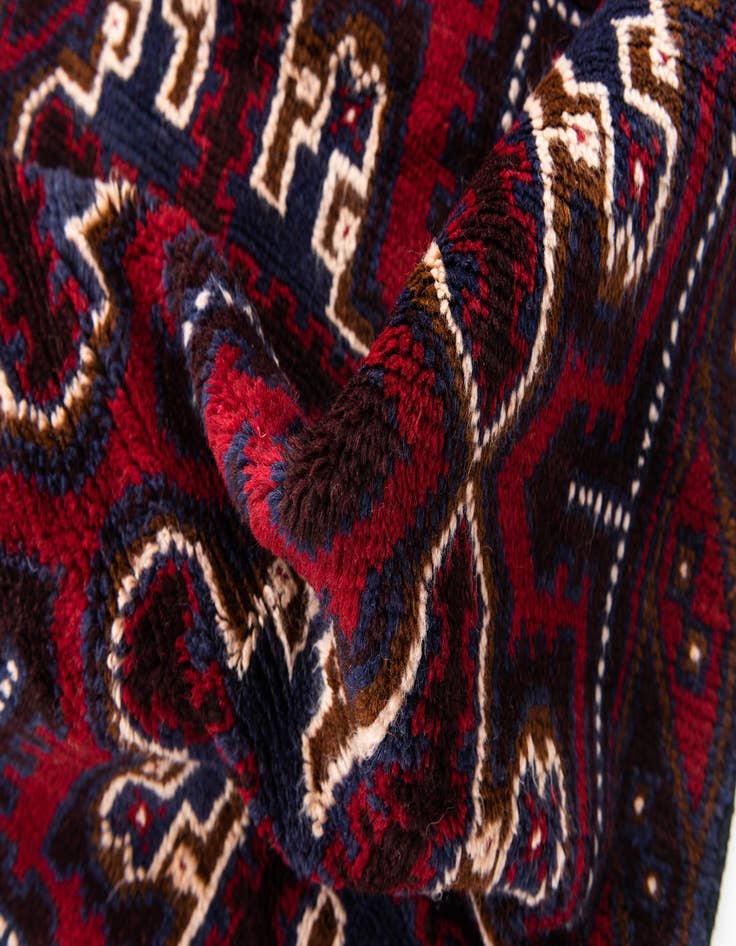 Detail image of  2' 10 x 4' 5  Hand Knotted Balouch Persian Wool Rug