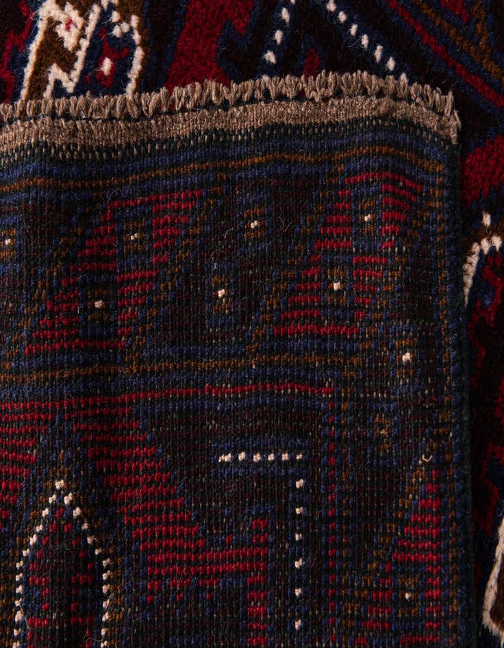 Detail image of  2' 10 x 4' 5  Hand Knotted Balouch Persian Wool Rug