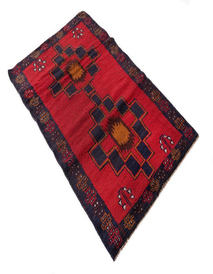 Detail image of  2' 10 x 4' 9  Hand Knotted Balouch Persian Wool Rug