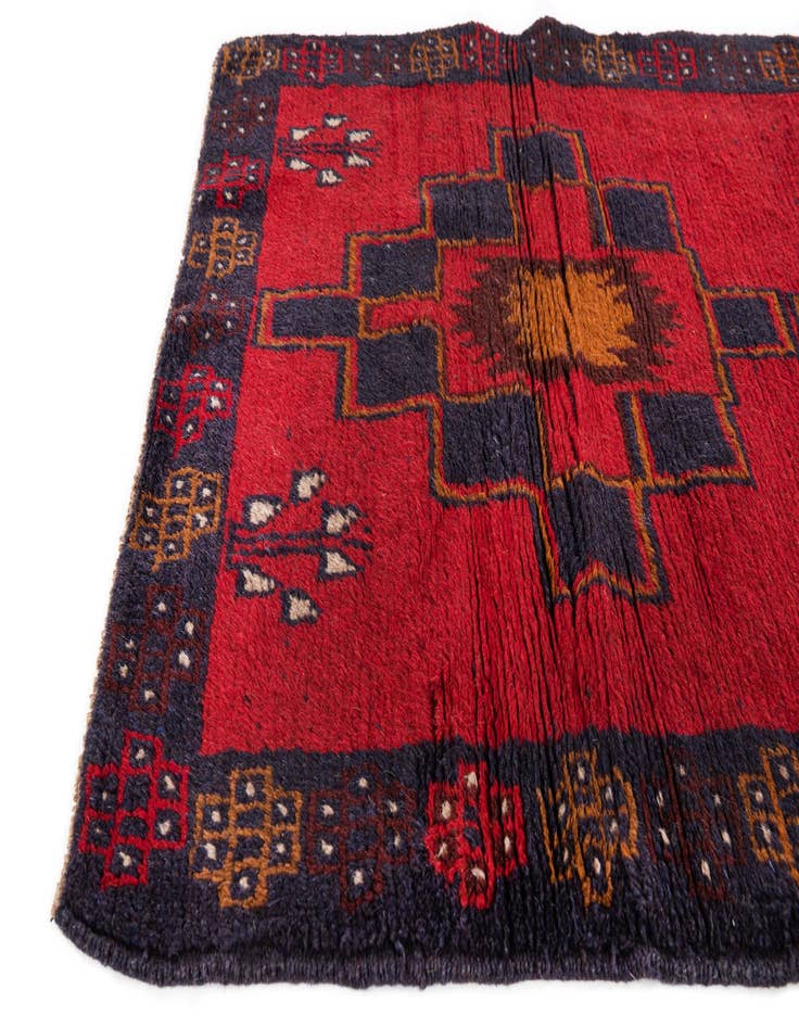 Detail image of  2' 10 x 4' 9  Hand Knotted Balouch Persian Wool Rug
