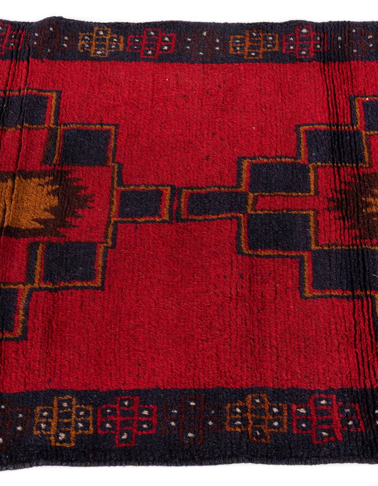 Detail image of  2' 10 x 4' 9  Hand Knotted Balouch Persian Wool Rug