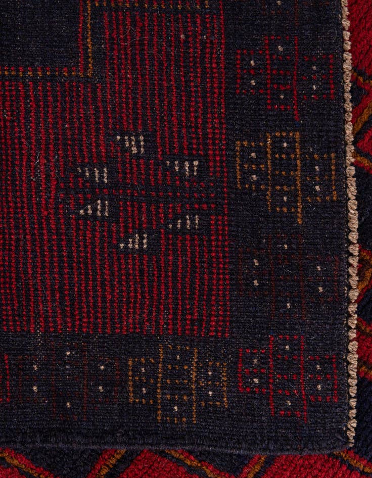 Detail image of  2' 10 x 4' 9  Hand Knotted Balouch Persian Wool Rug