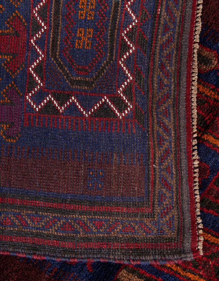 Detail image of  2' 10 x 4' 8  Hand Knotted Balouch Persian Wool Rug