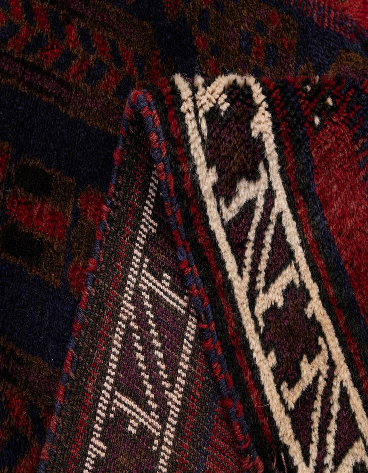 Detail image of  2' 11 x 4' 8  Hand Knotted Balouch Persian Wool Rug