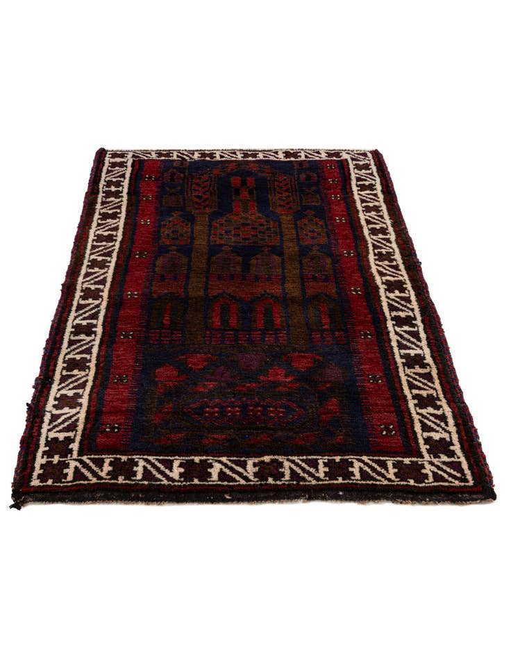 Detail image of  2' 11 x 4' 8  Hand Knotted Balouch Persian Wool Rug