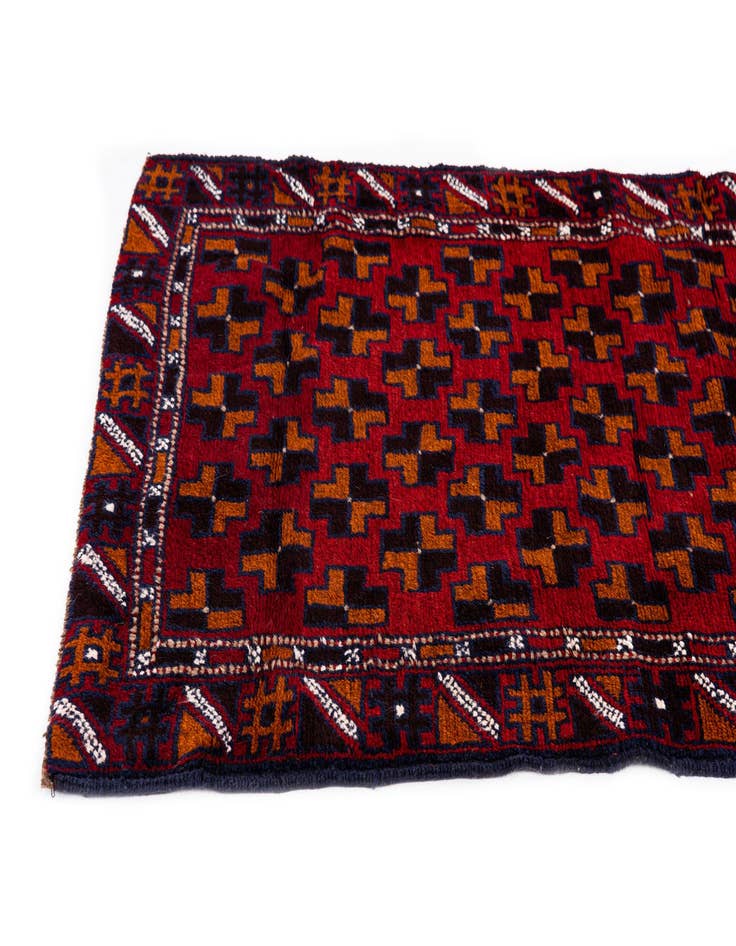 Detail image of  2' 10 x 4' 7  Hand Knotted Balouch Persian Wool Rug