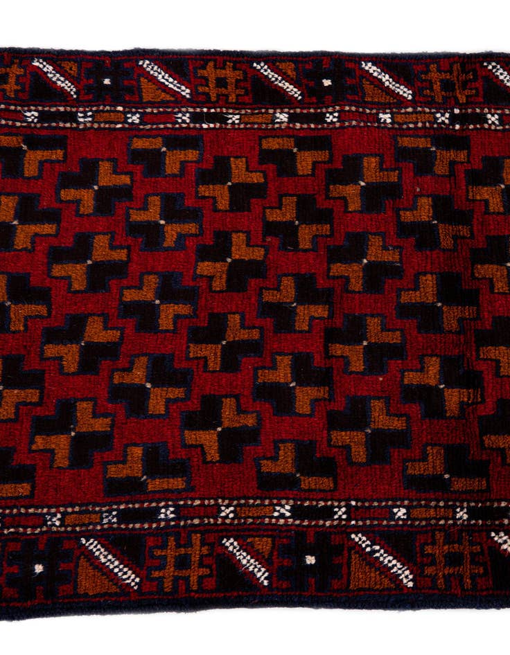 Detail image of  2' 10 x 4' 7  Hand Knotted Balouch Persian Wool Rug