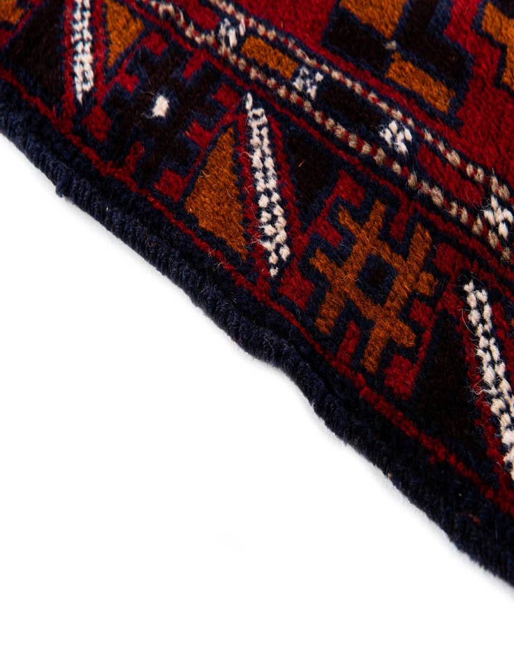 Detail image of  2' 10 x 4' 7  Hand Knotted Balouch Persian Wool Rug