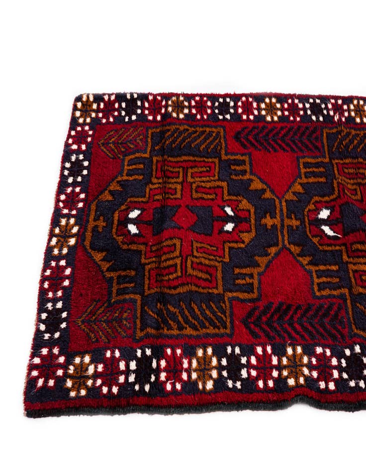 Detail image of  2' 11 x 4' 7  Hand Knotted Balouch Persian Wool Rug